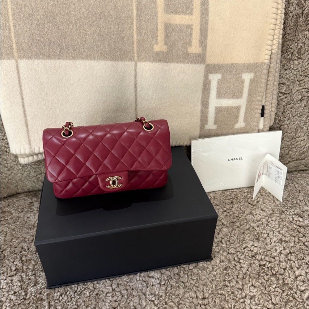 Chanel Red Quilted Leather Shoulder Bag